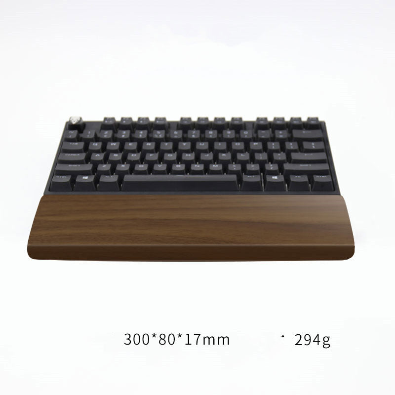 Walnut wrist rest for keyboard, view 1