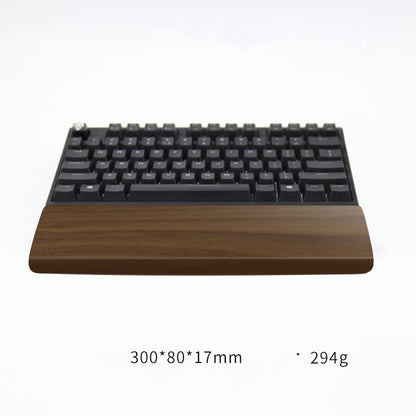 Walnut wrist rest for keyboard, view 1