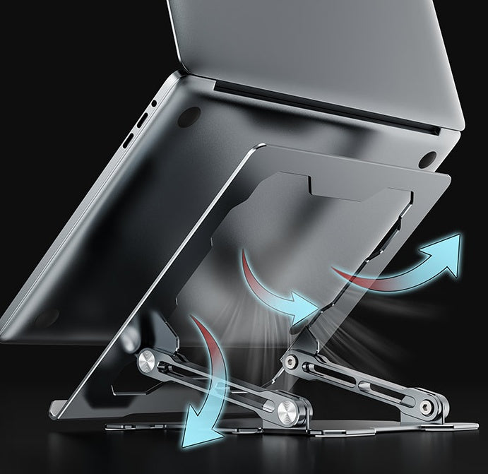 Aluminum laptop stand airflow design, view 3