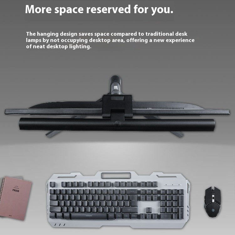 Monitor light bar saving desk space