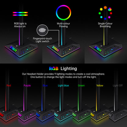 RGB headset stand, view 6
