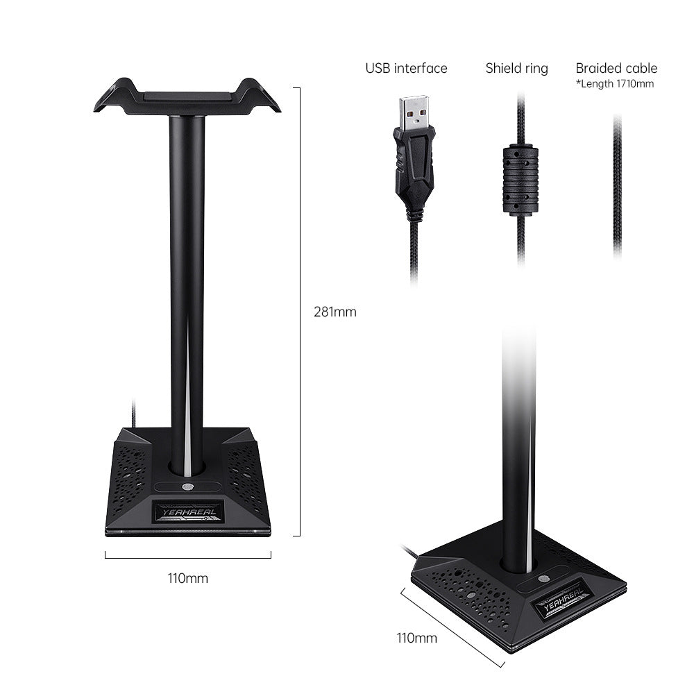 RGB headset stand, view 4