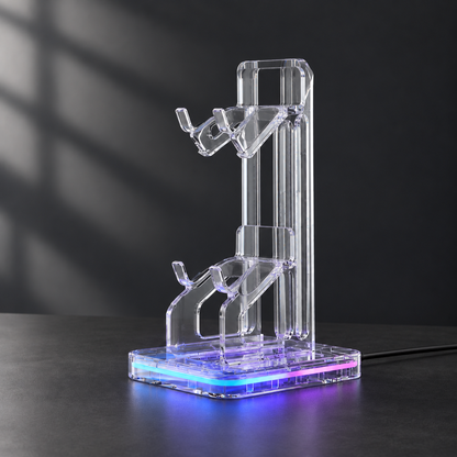 Empty clear acrylic controller stand